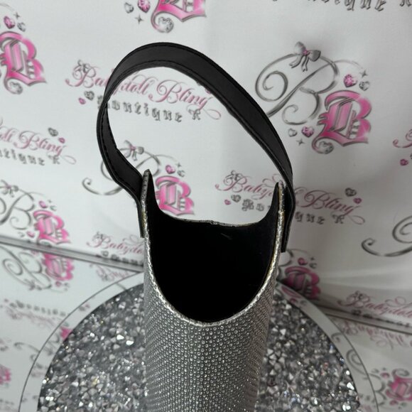 Wine Tote bag holdable silver sparkly Carrier picnic - Picture 4 of 4